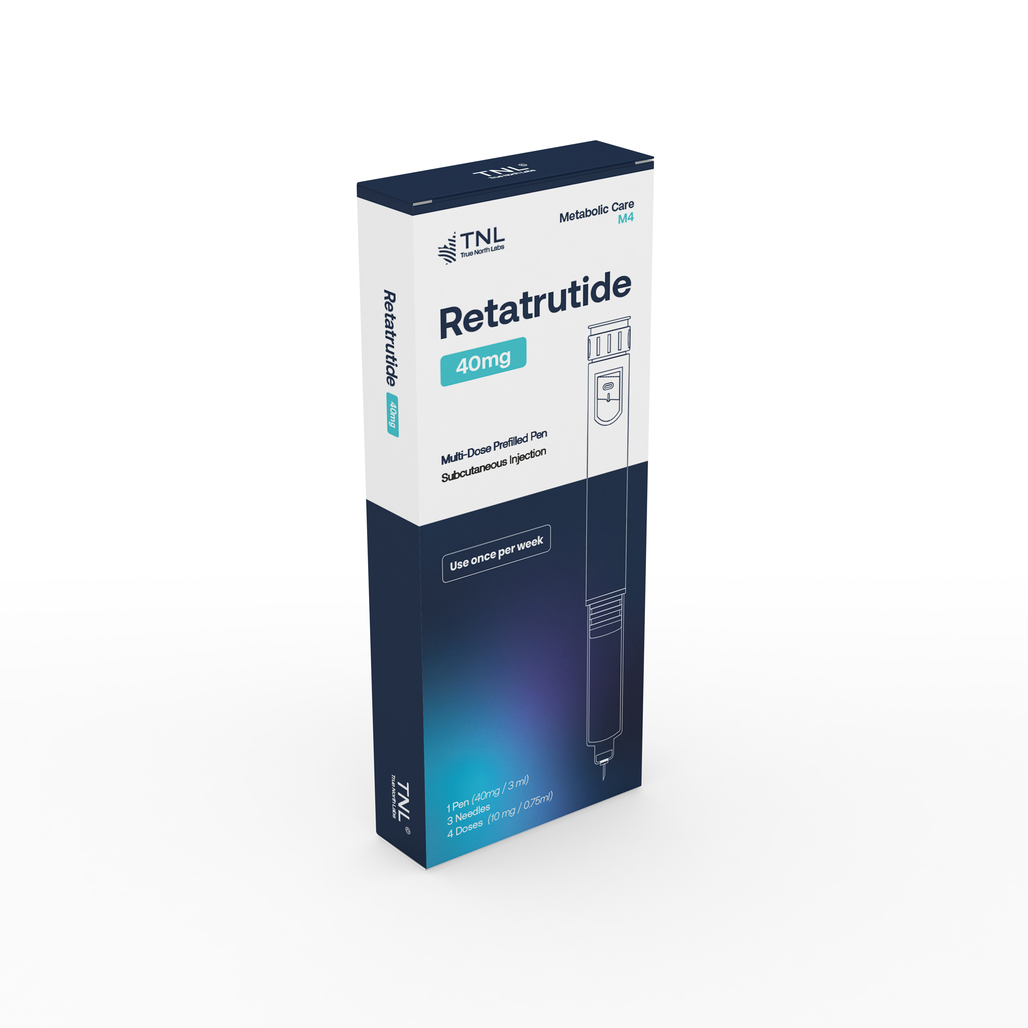 Presentación original de Retatrutide 40 mg, pluma precargada